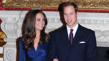 Prince William and Catherine Middleton pose for photographs in the State Apartments of St James Palace