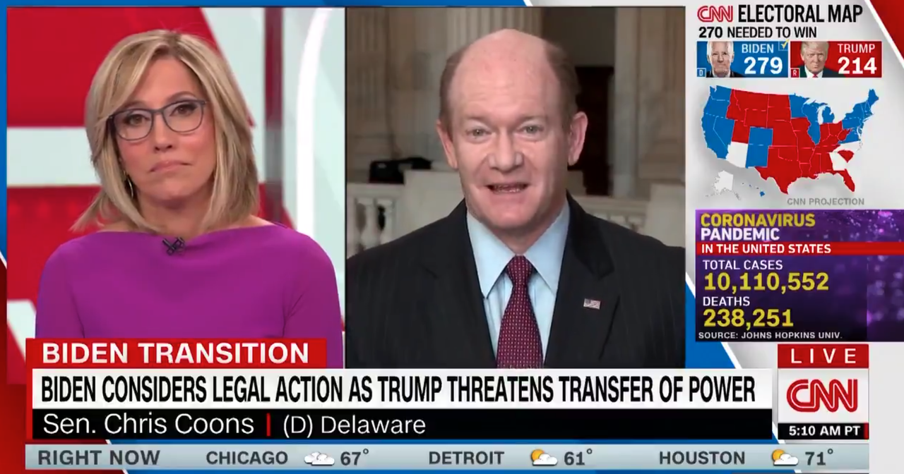 Sen. Chris Coons and CNNs Alisyn Camerota.