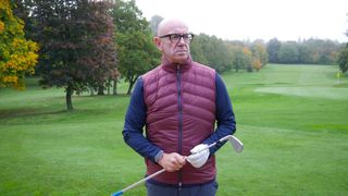 Peter Millar All Course Golf GIlet in burgundy