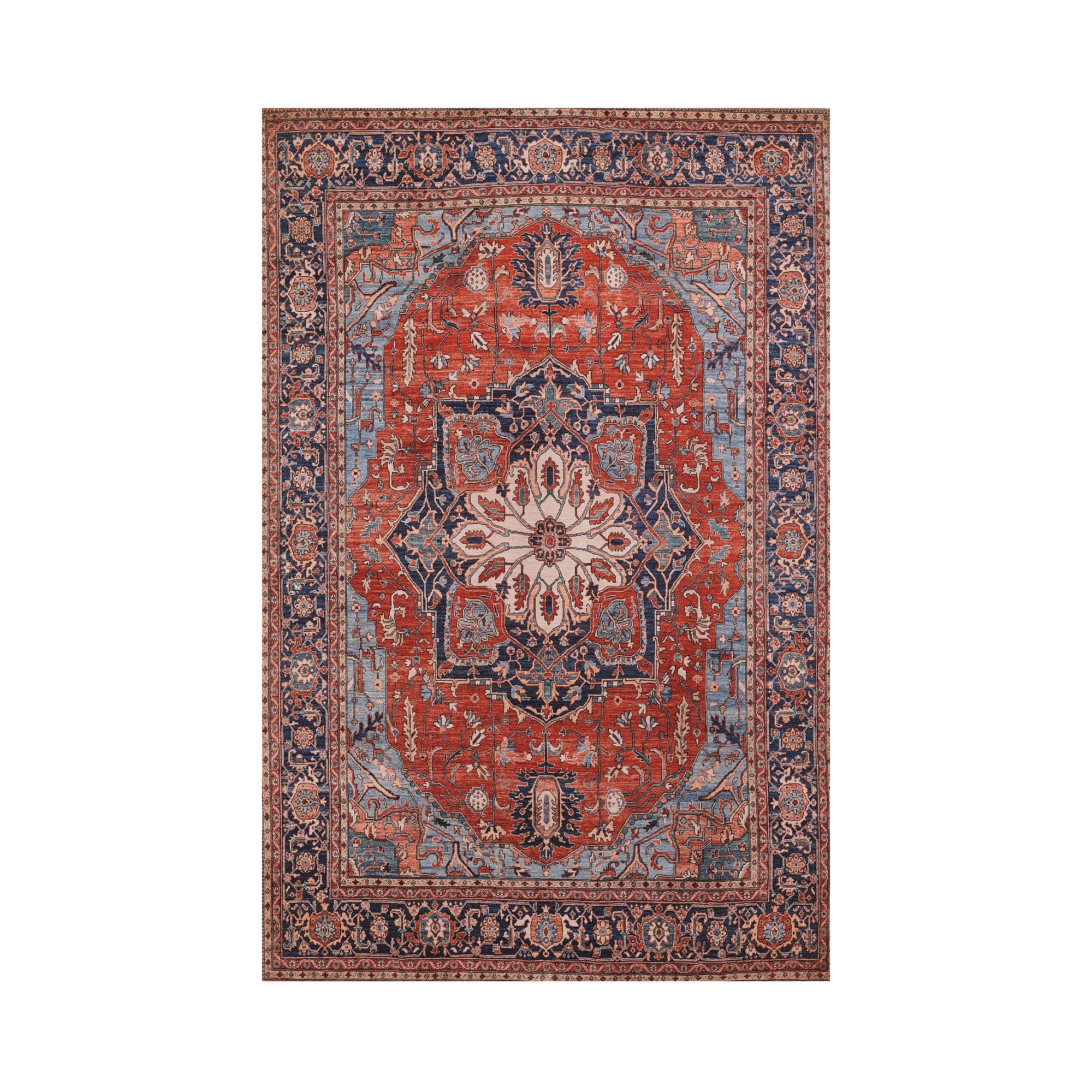 Persian-style red and blue rug