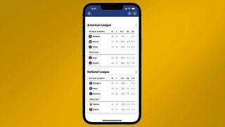 iOS 16 News app with My Sports showing standings