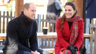 Catherine, Princess of Wales and Prince William visit Cardiff Castle on December 08, 2020