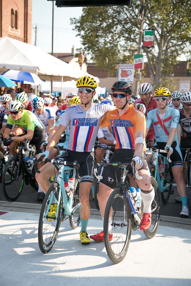 USA Crits overall leaders on the start line