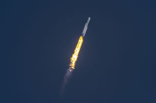 SpaceX's Falcon Heavy rocket launches the USSF-44 mission for the U.S. Space Force on Nov. 1, 2022.