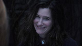 Agatha smiling at wanda in basement on wandavision