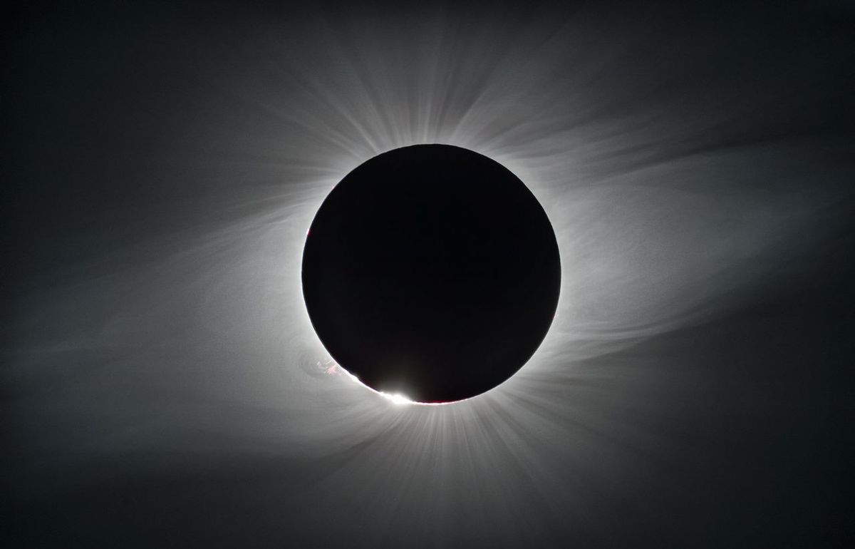 A total solar eclipse as seen over ESO’s La Silla Observatory in Chile on 2 July 2019. (Image credit: ESO/P. Horálek) 