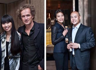 Left: Journalist Yoko Choy with designer Yves Béhar Right: Dee Poon and Justin Hui