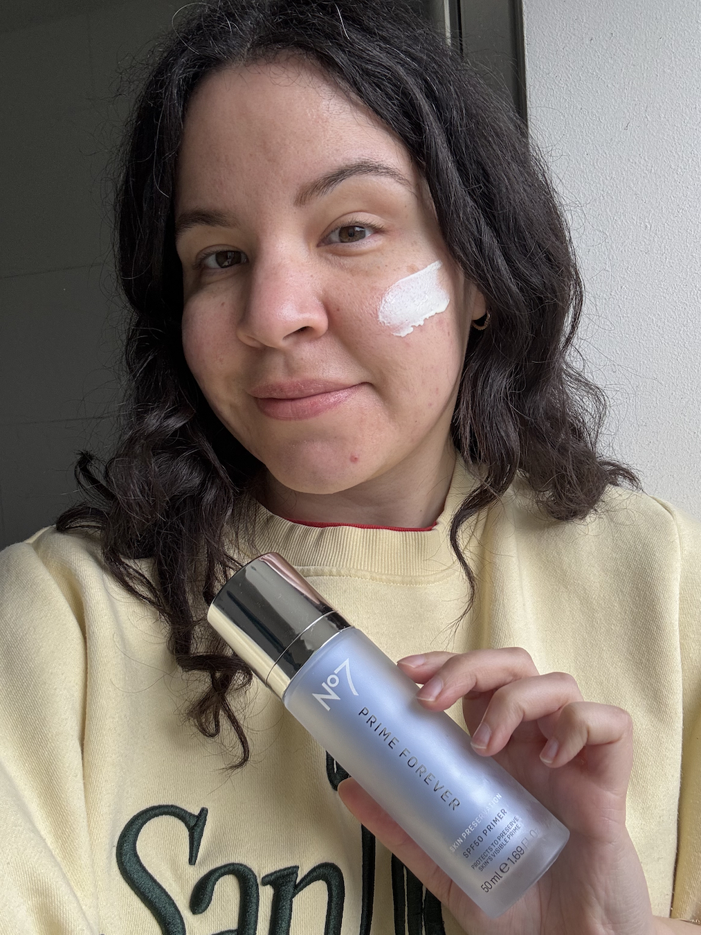 Mica Ricketts wearing No7 Prime Forever SPF