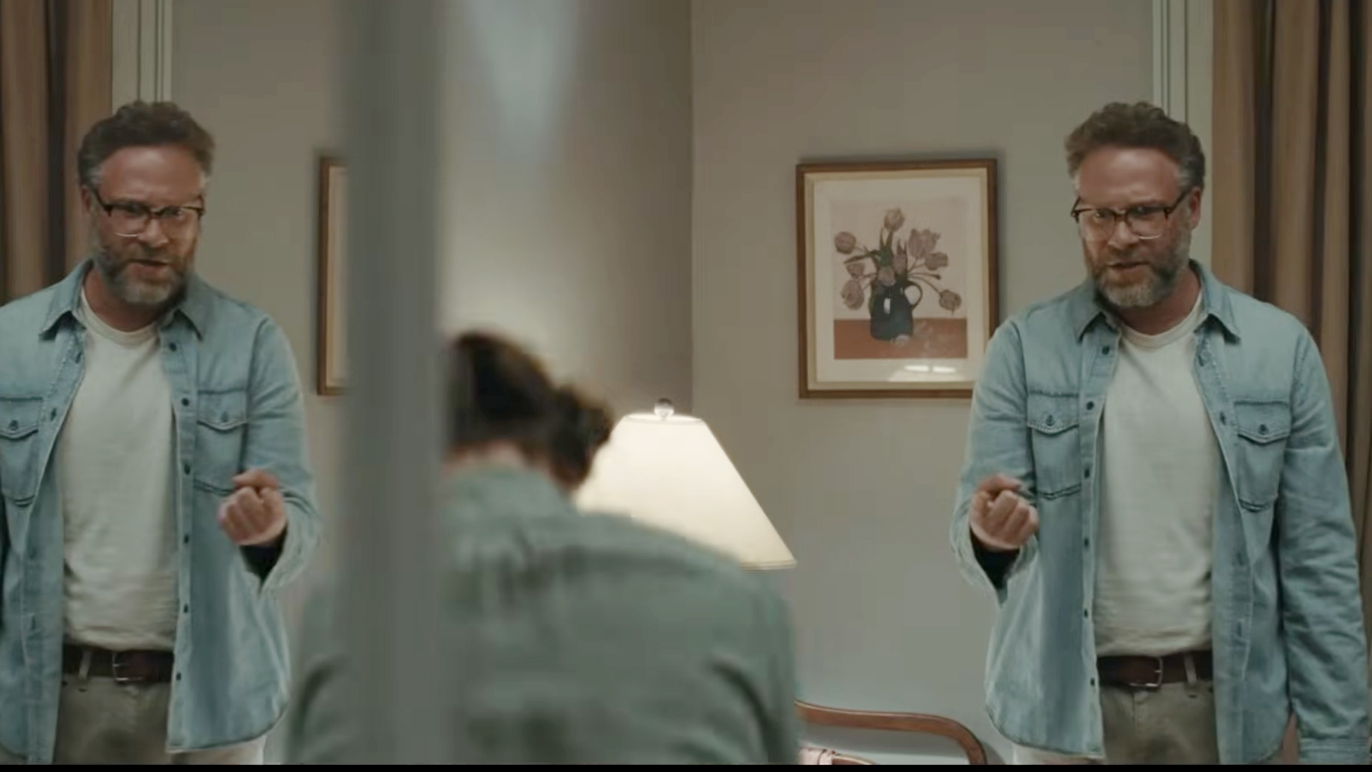 Seth Rogen plays Joe, starring alongside Olivia Wilde in her recent directorial effort, The Invite (2026).