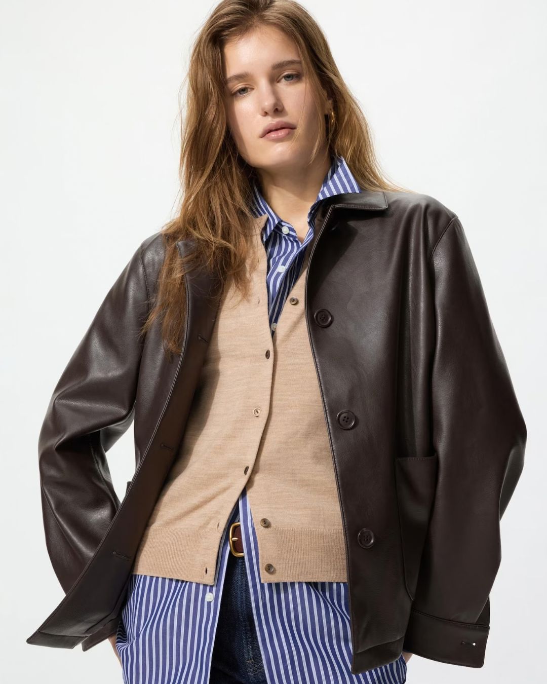 Uniqlo Coated Relaxed Shirt Jacket