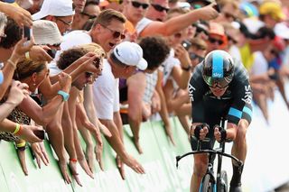 Chris Froome approaches the finish line.