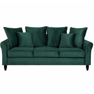 dark green velvet sofa