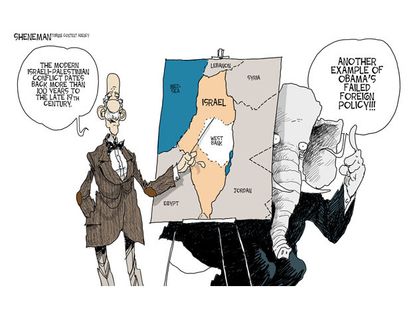 Political cartoon Obama Israel Palestine