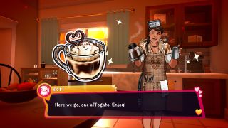 Kofi serves an affogato in Date Everything