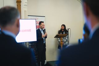 Nick Dougherty launching the fundraising driver for the Unleash Your Drive campaign at the House of Commons