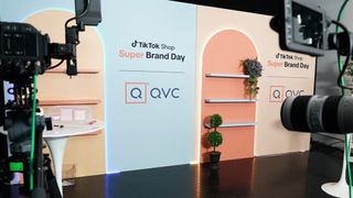 A QVC TV set advertizing its TikTok Shop Super Brand Day