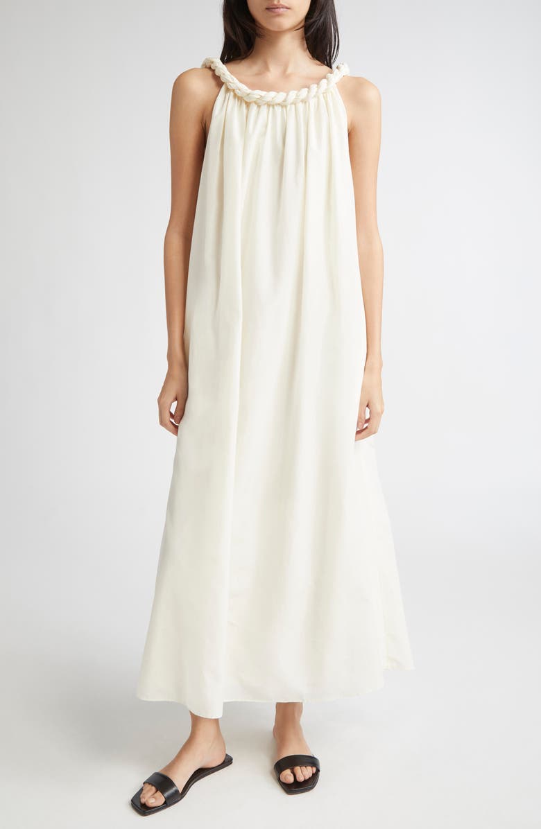 Kika Gathered Cotton 
Silk Voile Maxi Dress