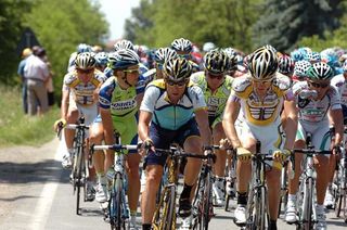 Lance Armstrong (Astana) and Michael Rogers (Team Columbia - Highroad during stage 11.