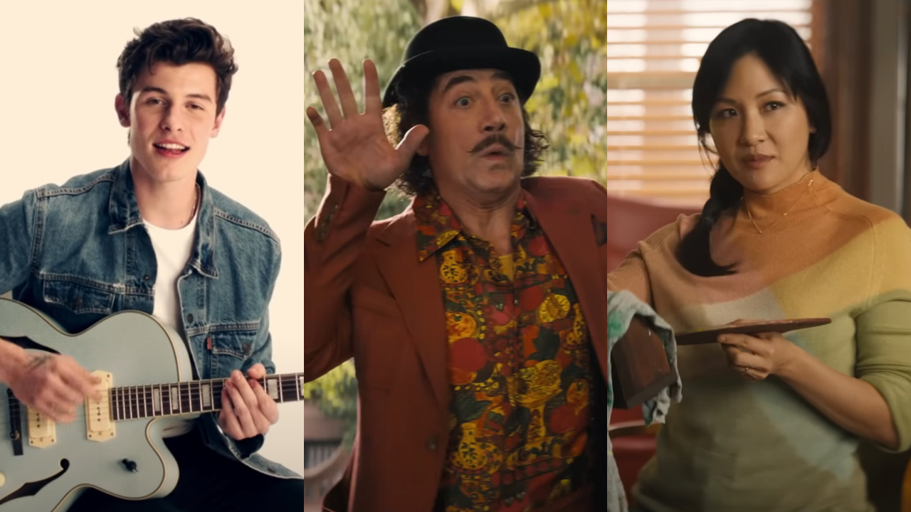 Shawn Mendes in the Nervous music video; Javier Bardem and Constance Wu in Lyle, Lyle Crocodile