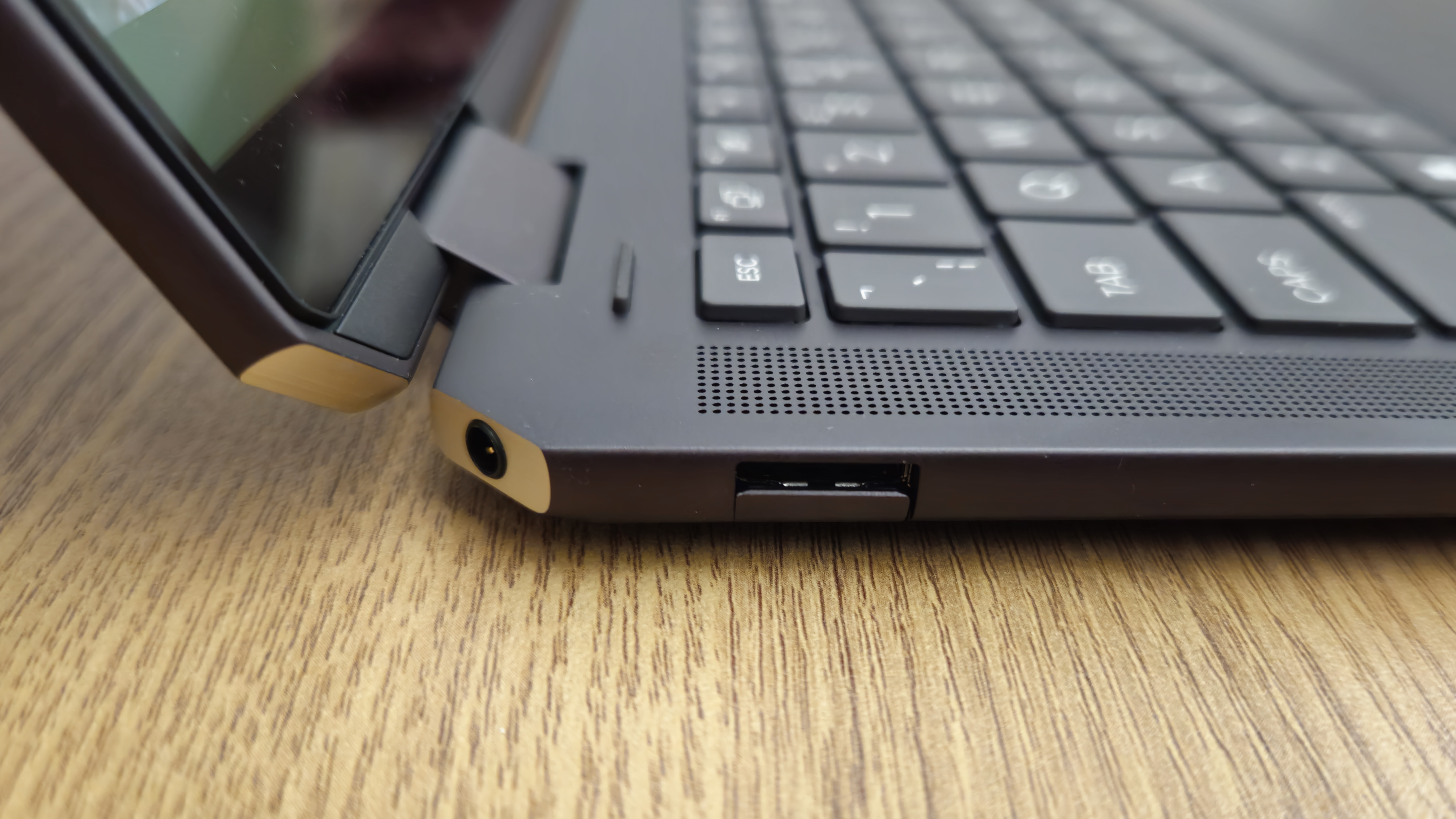 Close-up of the USB-A slot on the HP Spectre x360 14 (2024)