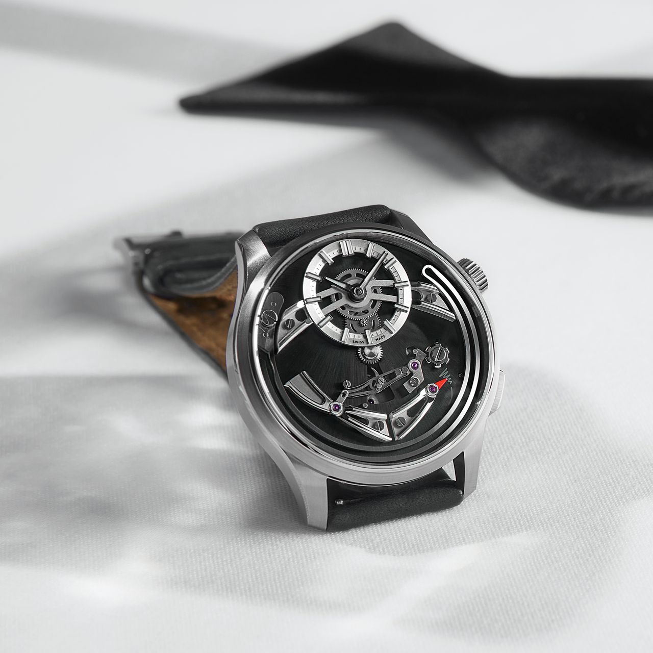 The Christopher Ward C1 Bel Canto on a leather strap