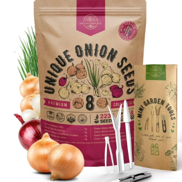 a packet of red onion seeds