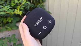 Tribit Stormbox Micro 3 Bluetooth speaker in hand