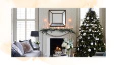  picture of tree and garland in a living room