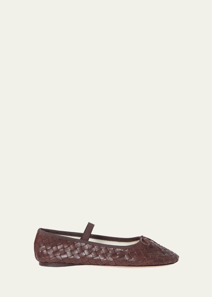 Leonie Woven Lambskin Leather Ballerina Flats