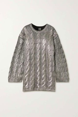 Totême Metallic cable-knit wool sweater