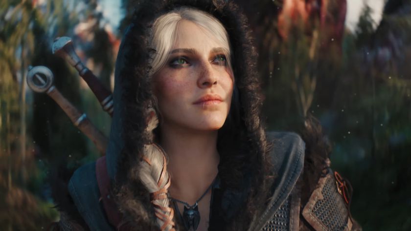 Ciri smiles while looking up.