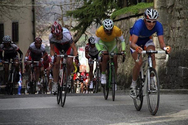 Wilco Kelderman (Rabobank Continental), Robert Vrecer (Perutnina Ptuj) and Jan Tratnik (Zheroquadro-Radenska), right-left, finish 4th-6th respectively.
