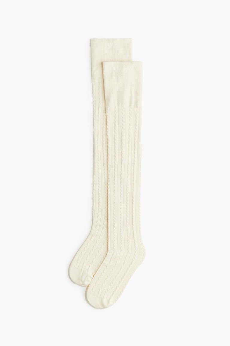 Cable-Knit Over-The-Knee Socks