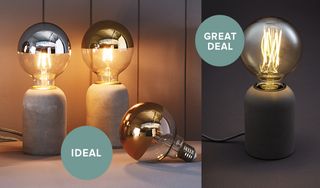 grey colour exposed bulb lamps