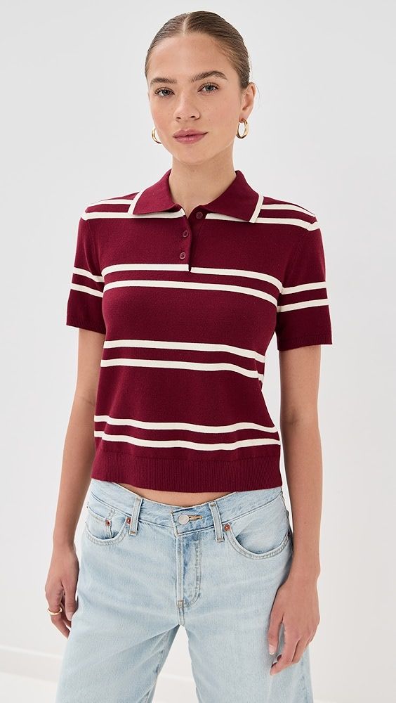State &amp; Lake Short Sleeve Striped Polo