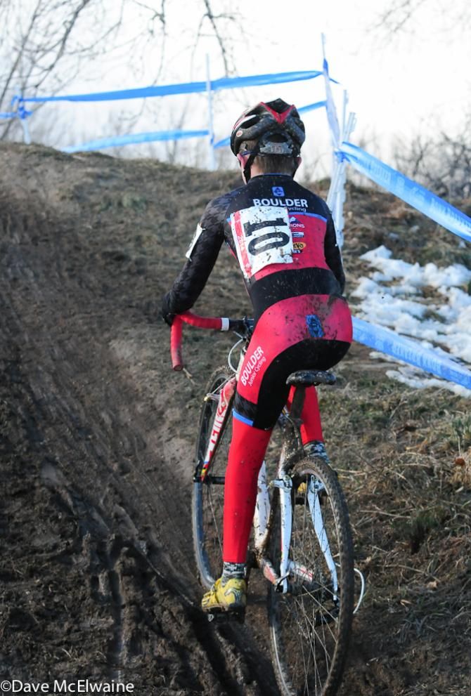 Seamus Keller (Boulder Junior Cycling) on a steep hill
