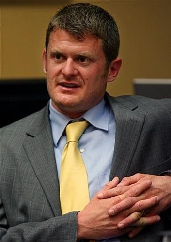 A relaxed Landis responds to questions