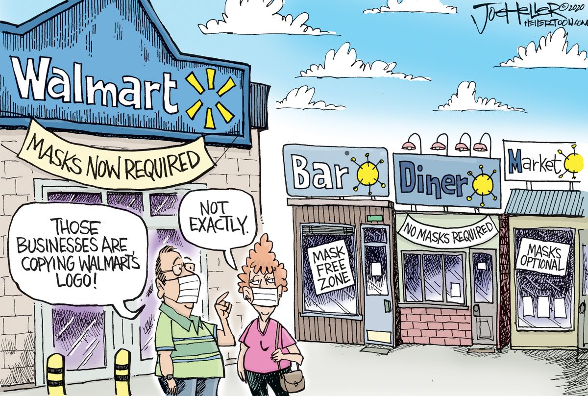 Editorial Cartoon U.S. Walmart masks coronavirus | The Week