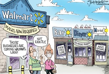 Editorial Cartoon U.S. Walmart masks coronavirus