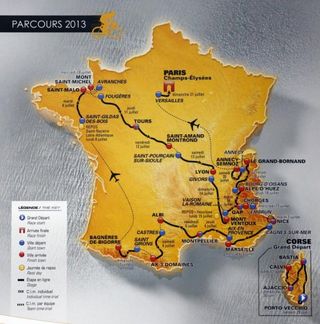 The 2013 Tour de France route