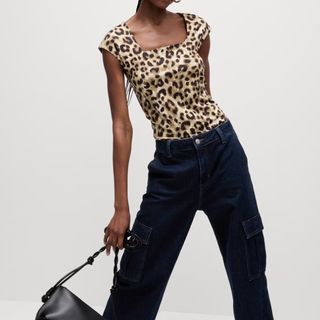 M&S leopard print top