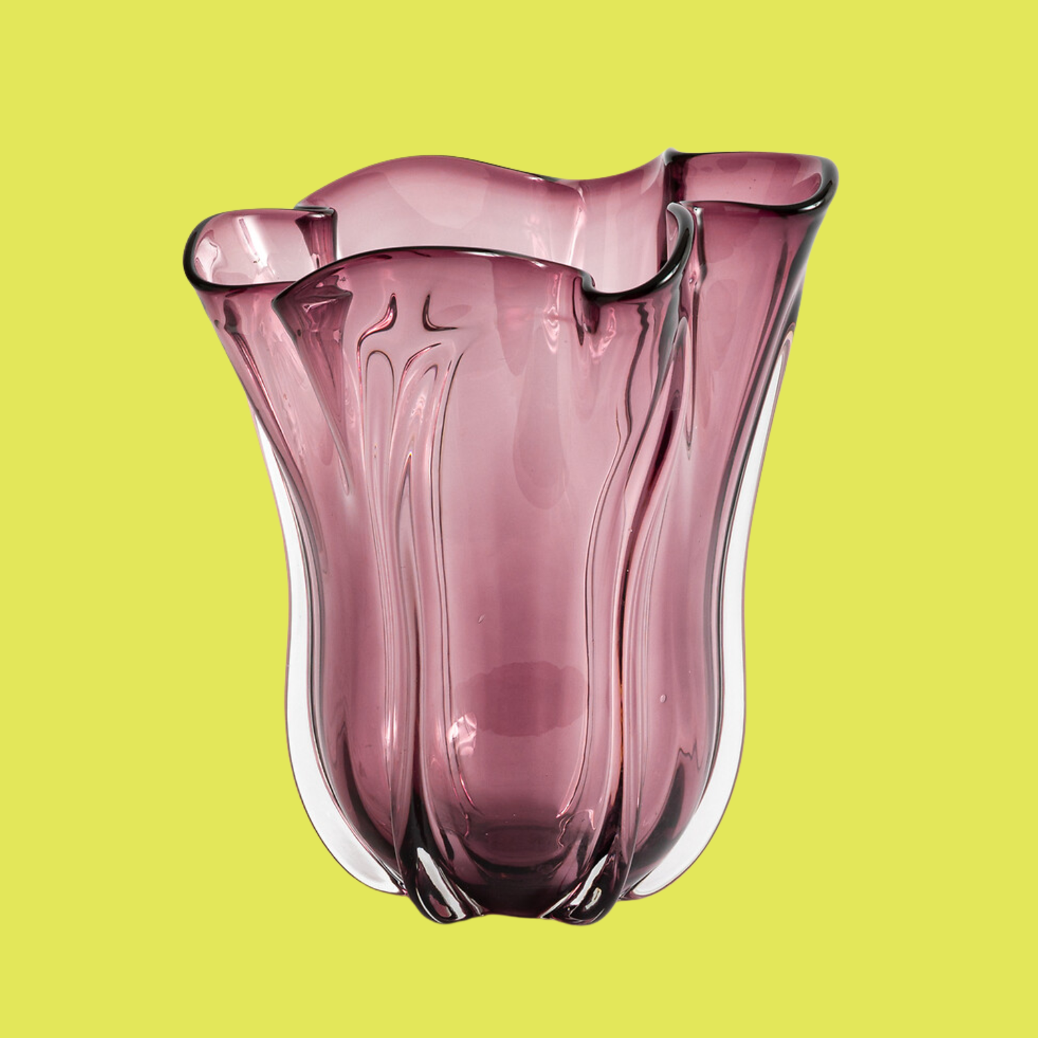 A pink glass vase