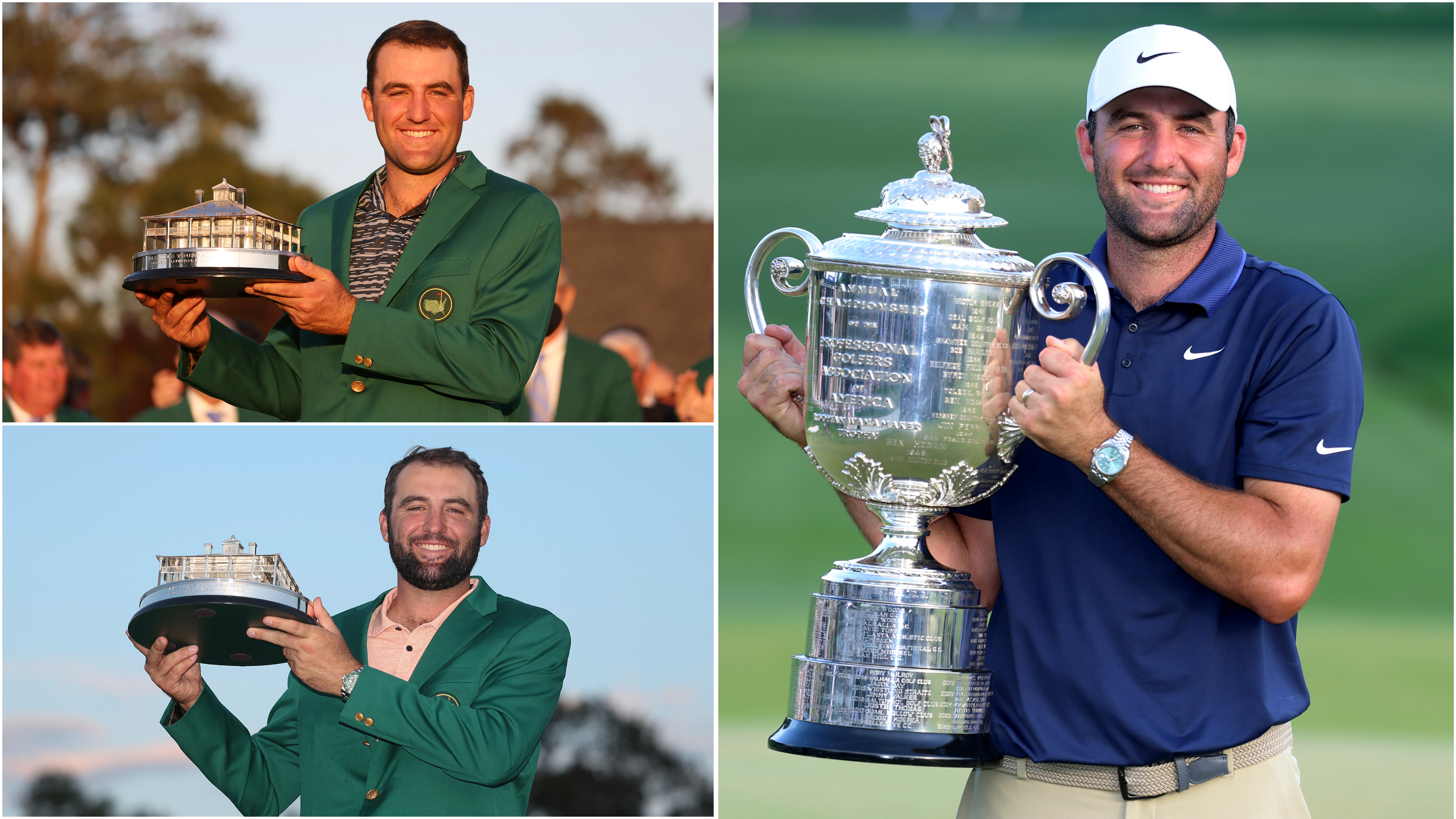 Scottie Scheffler's three Major wins, two Masters trophies and one PGA Championship