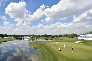 A general view of the 17th hole at Memorial Park Golf Course