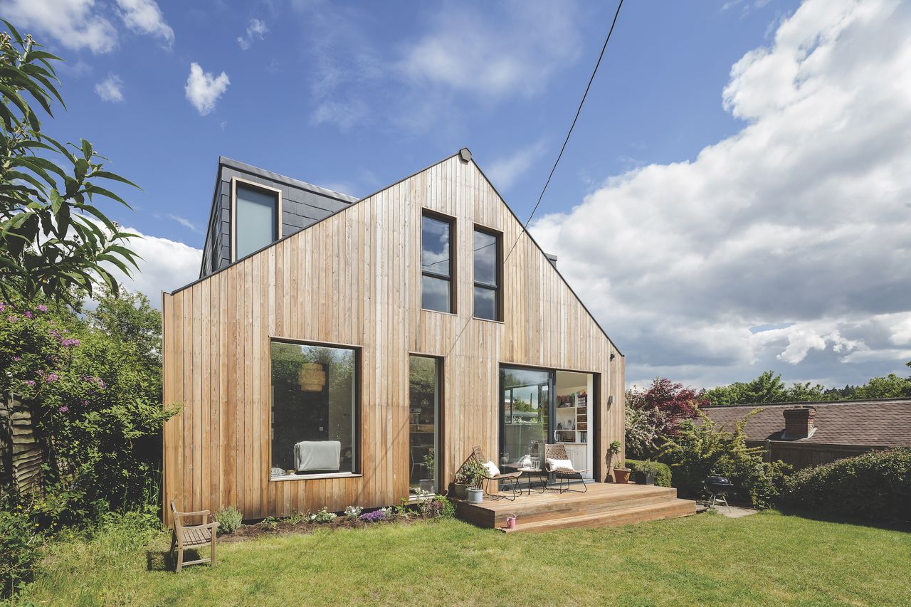 Will wanted the house to blend into the local sylvan environment so opted for a cladding in Siberian larch from Silva Timber. This will weather over time to a silver/grey colour