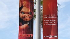 A poster with Chucky doll