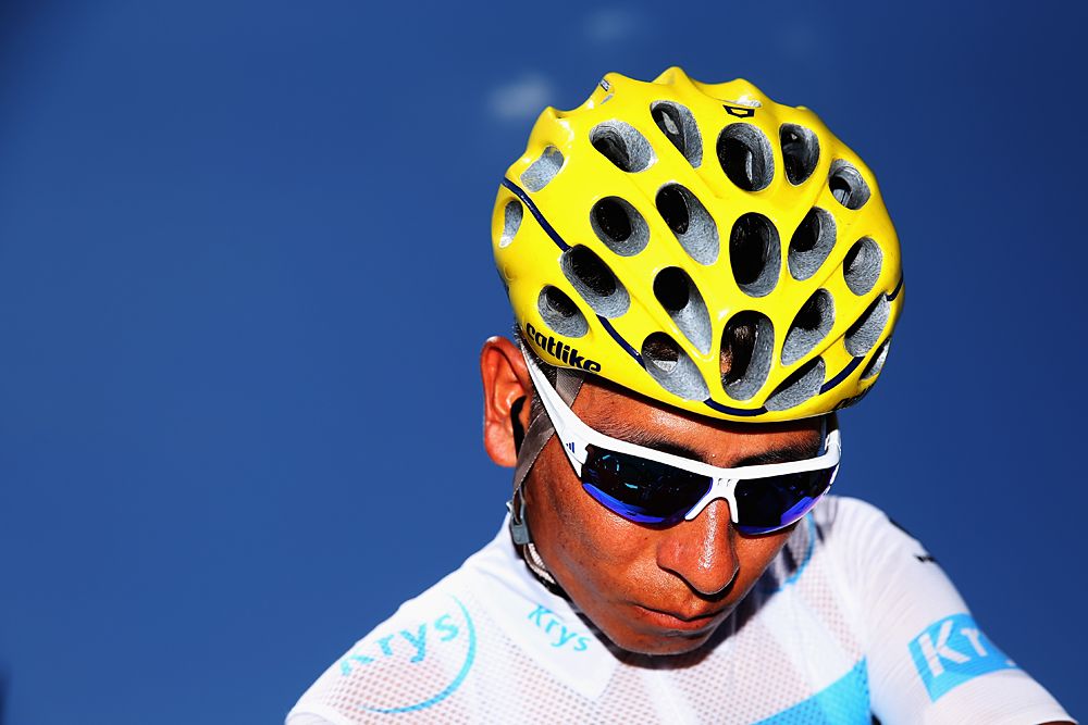 Nairo Quintana (Movistar) on the stage 16 start line in Bourg-de-P&eacute;age