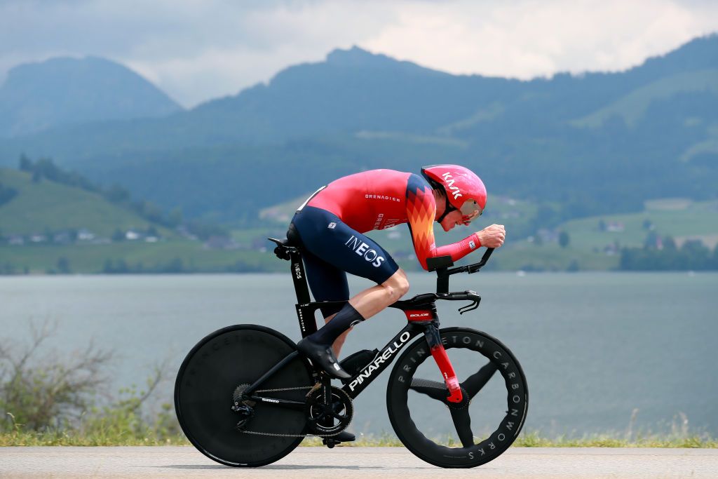 EINSIEDELN SWITZERLAND JUNE 11 Connor Swift of United Kingdom and Team INEOS Grenadiers sprints during the 86th Tour de Suisse 2023 Stage 1 a 127km individual time trial stage from Einsiedeln to Einsiedeln UCIWT on June 11 2023 in Einsiedeln Switzerland Photo by Heinz ZwickyGetty Images
