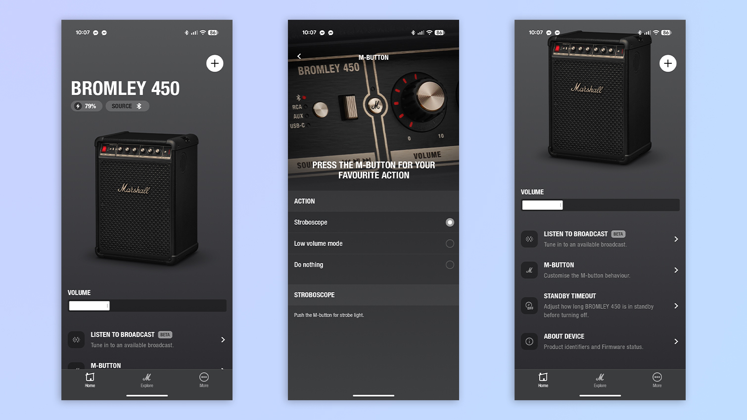 Marshall Bromley 450 app screenshots