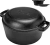 Cuisinel Pre-Seasoned Cast Iron Skillet and Double Dutch Oven Set